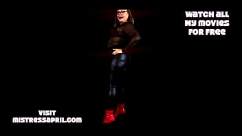 Preview 2 of Latin Cum - Dominatrix Mistress April - Cum on my latex leggings
