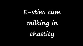 Preview 1 of Nubile F - E-stim cum milking with chastity cage