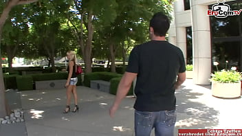 Preview 1 of Two Husband Xchang Wife - Slim blonde bitch pick up at the street from too big cock