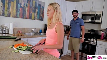 Preview 1 of Amateur Feet Yong - My blonde stepsis Kenzie Kai riding my hard dick after she swallowed dick