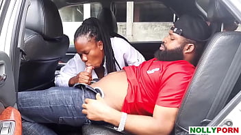 Preview 4 of India Home Made Vadio - Ladygold Africa Had a Good Time With Nigerian Porn Star Krissyjoh Chris in The Car