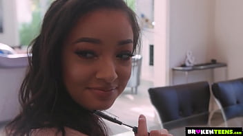 Preview 1 of Xxx Fb Image - BrokenTeens - Light Skinned Ebony Scarlett Bloom Teen Too Distracted To Study