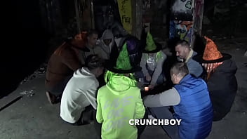 Preview 3 of Hoben - Amazing porn fuck bareback in the night in HALLOWEEN during the night ceremony Crunchboy