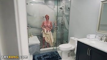 Preview 2 of Japanese Sex Cinima - BANGBROS - Stepmom Casca Akashova Puts On A Show For Berry McKockiner In The Shower