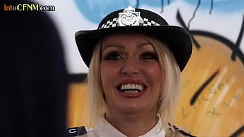 Preview 2 of Dubai Sexi Aunty - British cfnm cops wank subjects cock through gloryhole