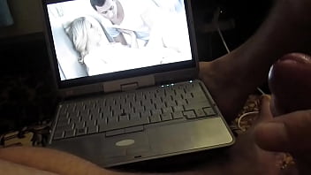 Preview 3 of Fit Womeb - Horny guy masturbates hard cock while watching porn and cums from orgasm