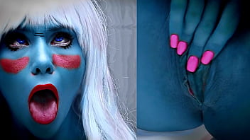 Preview 3 of Kim Kadshim - Real Life Hentai - JOI - Sexy Blue Alien milf with red pussy