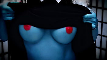 Preview 1 of Kim Kadshim - Real Life Hentai - JOI - Sexy Blue Alien milf with red pussy