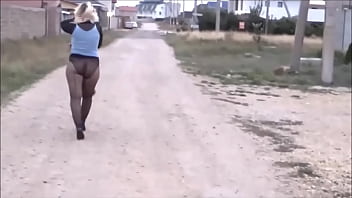 Preview 4 of Wwee Sex Com - Big Booty Walk in Pantyhose