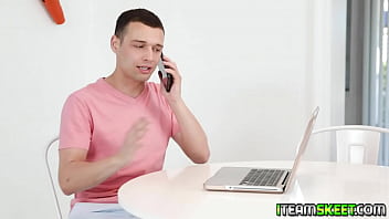 Preview 1 of Student Female Teacher Sex - Stud spies on his babysitter as she plays with her muffin