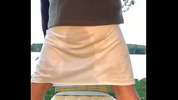 Preview 2 of Bina Adni - Horny joeyd outdoors drinking shooting water out of his butt queefing