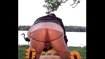 Preview 3 of Bina Adni - Horny joeyd outdoors drinking shooting water out of his butt queefing