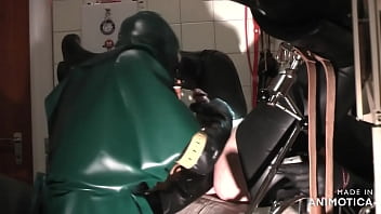 Preview 2 of Xxx Mom Son Nait - Rubbernurse Agnes - Green surgical gown - urgent emergency response due to acute erectile tension: sucking off the jammed sperm juice