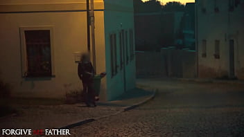 Preview 1 of Xxxxsax Saxvideo - DEVIANTE - Street prostitute amateur real woman with big tits big ass and fishnet stockings agrees to get roughly fucked in the back of a mobile confessions van by fake priest for money and a new free phone