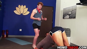 Preview 2 of Turkish Mom Rip - Gay step cousins fuck after yoga workout