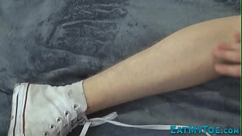 Preview 1 of Japanese String Up Story 264 - Footjob twink gets ass railed