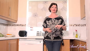 Preview 1 of Fit Fig Hot Mafil - AuntJudys - 44yo Amateur MILF Jenny gives you JOI in the kitchen
