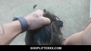 Preview 3 of Mom And Son Shsre Bed - Lp Officers whips out his prick and the two shoplifter teens wraps their lips around it