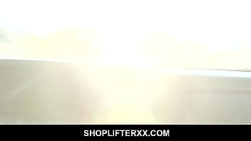 Preview 1 of Mom And Son Shsre Bed - Lp Officers whips out his prick and the two shoplifter teens wraps their lips around it