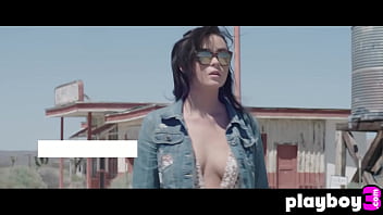 Preview 1 of Public Invasion Barbara - Perfect brunette Alexandra Tyler posed outdoor and exposed her nice boobs