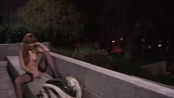 Preview 2 of Pthr North - NAKED IN THE STREET! Slutty teen babe looks for dudes to fuck in public