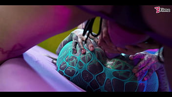 Preview 2 of Peeping On Hairy Pussy - tattooed ALIEN girls fuck hard - ANAL,  SQUIRT,  big strap on,  big toys,  AtM,  gape,  buttrose,  spit,  (goth,  punk,  alt porn) ZF013
