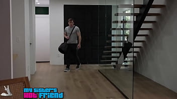 Preview 1 of Mom Bi Son - Naughty America - Indica Monroe plays show and tell with friend&#039_s brother before getting fucked on couch
