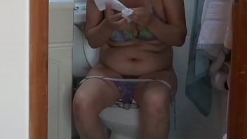 Preview 2 of Bob Pon - Pissing compilation of my beautiful latina wife at the beach and at home,  she shows off her hairy pussy in bikini and panties