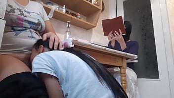 Preview 3 of Pure Desi Muslim Porn - While my girlfriend is reading a book,  my roommate licks my pussy - Lesbian Illusion Girls
