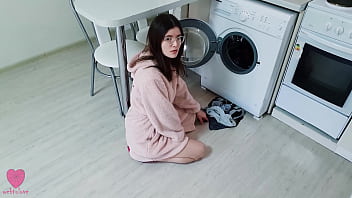 Preview 1 of Petf Jensen - My girlfriend was NOT stuck in the washing machine and caught me when I wanted to fuck her pussy
