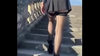 Preview 3 of Xzcf - Lady Oups in public micro skirt