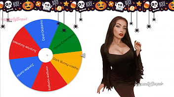 Preview 3 of Xx Blak Videos - Wheel of Sex game,  hot cosplayer girl from brazil playing the little devil,  dark bunny and dark doctor cosplay fingering her ass and sucking her dildo,  let&#039_s play??