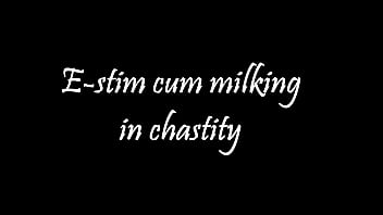 Preview 1 of Teazin - E-stim cum milking in chastity with buttplug