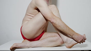 Preview 1 of Brazzers Hairy Mom - Red Panties Strip