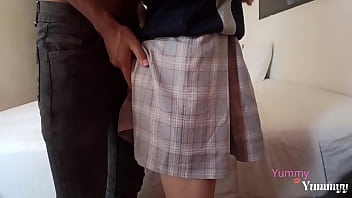 Preview 2 of Sunny Leone Mother Kiss Xxx - Joven estudiante del colegio privado tiene sexo con su primo despu&eacute_s de clases