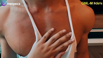 Preview 1 of Indian Katrina Kaf - Getting pec played after a sweaty workout hot asian guy!