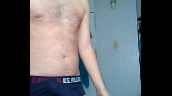 Preview 2 of Ass Pinch Cfnm - Showing my morning wood