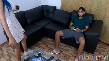 Preview 1 of Aretes Karlo - Min Galilea Bangs Boyfriend While He Plays Video Games