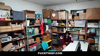 Preview 1 of Gadis 12 Thun - Hipster teen Fucked By Two Mall Officer For her Crime