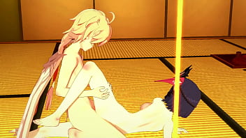 Preview 4 of Xxxxx Movies Tha - Genshin Impact Hentai - Sara blowbjob and is fucked by Aether - Japanese asian manga anime game porn