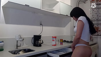 Preview 2 of Bangla Fany - Gostosa bebe leitinho ,  engole tudo ! Na cozinha