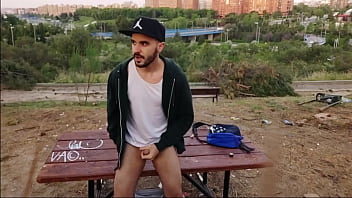 Preview 3 of Dog Xxww - Xisco jerking off outdoor in a park