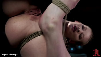 Preview 3 of Asian Gay Xxl - Bound pale brunette slut pussy whipped