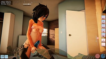 Preview 2 of Capri Cavanni Danny D - Our appartment [Hentai SFM game] Ep.1 Pussy penetration is not so easy with a wiggling dick