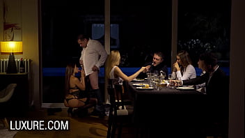 Preview 2 of New Porn Movies - Anal temptation during a swinger dinner