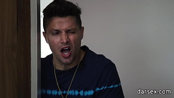 Preview 1 of Son Mom Xnxx Mom No No - Sexy pigtailed brunette teen caught masturbating with dildo and fuck her friend real good - Serena Hill,  Jay Romero