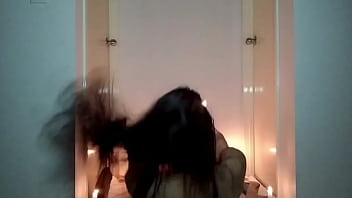 Preview 4 of Muslim Aribiya - big boobs ladyboy looks hot on her candle strip sexy dance by trans anairb