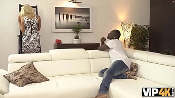 Preview 1 of Bi Men Brother - VIP4K. After win excited model has spontaneous sex with black stylist
