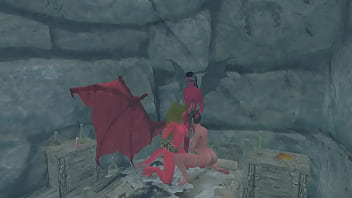 Preview 1 of Stending Rogth Fuck - Dragon Girl Threesom