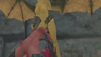 Preview 4 of Stending Rogth Fuck - Dragon Girl Threesom